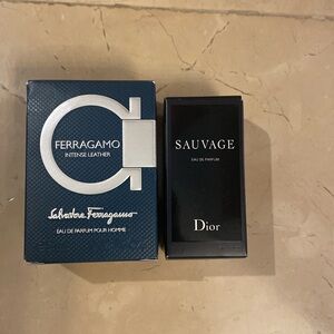 Ferragamo -intense leather and Dior Sauvage eau để parfum.